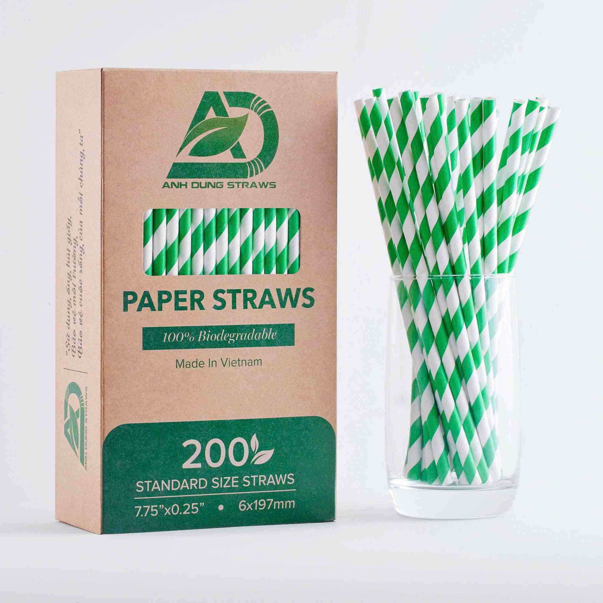 Hộp đựng ống hút từ chất liệu giấy Kraft 